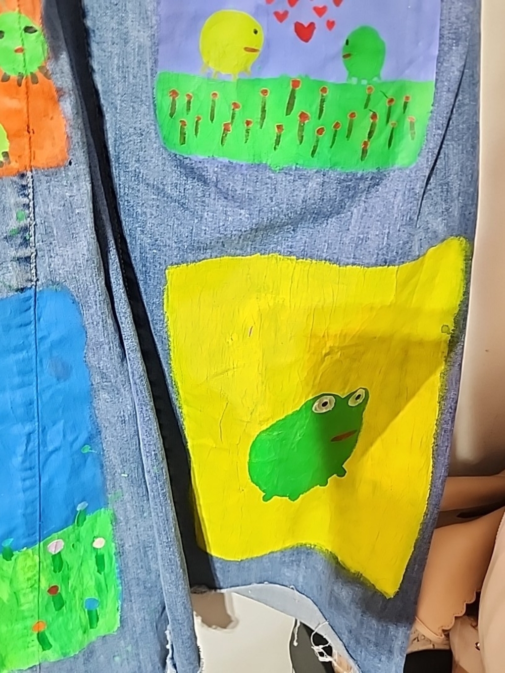 FREE PEOPLE Wearable Art Jeans | Size 29 | Pull-On Stretch Denim | One of a Kind - Picture 8 of 9
